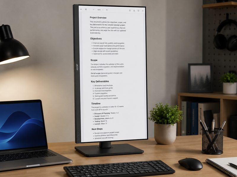 Acer Vero B247Y G 24-inch budget monitor on a fully adjustable ergonomic stand